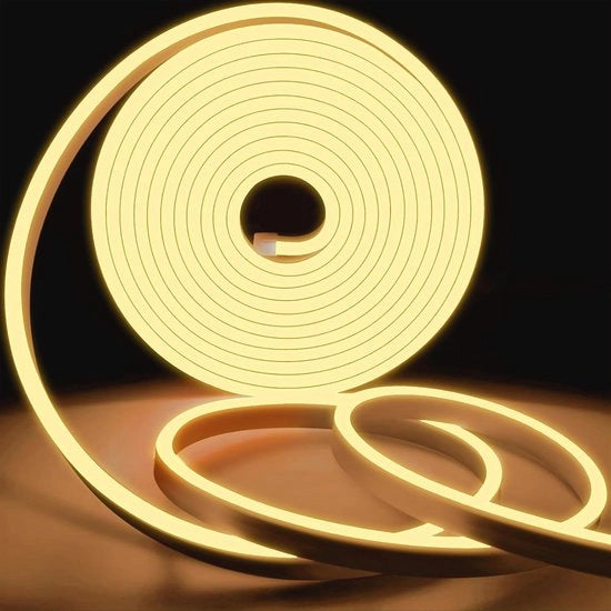 Luminaria a LED Neon Calda 10m - Striscia LED Flexibile e Idroresistente IP65 per Decorazione Interna ed Esterna DIY