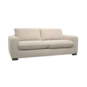 Divano letto in ciniglia con materasso, 3 posti, beige