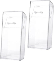 Organizzatore per pennelli acrilici trasparente con coperchio - 2 pezzi - 20,5x11cm