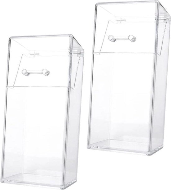 Organizzatore per pennelli acrilici trasparente con coperchio - 2 pezzi - 20,5x11cm
