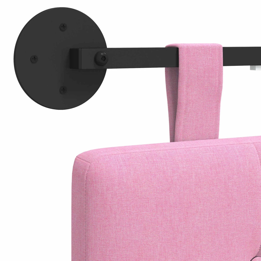 Testiera sospesa Con luce LED Rosa Tessuto 3424397
