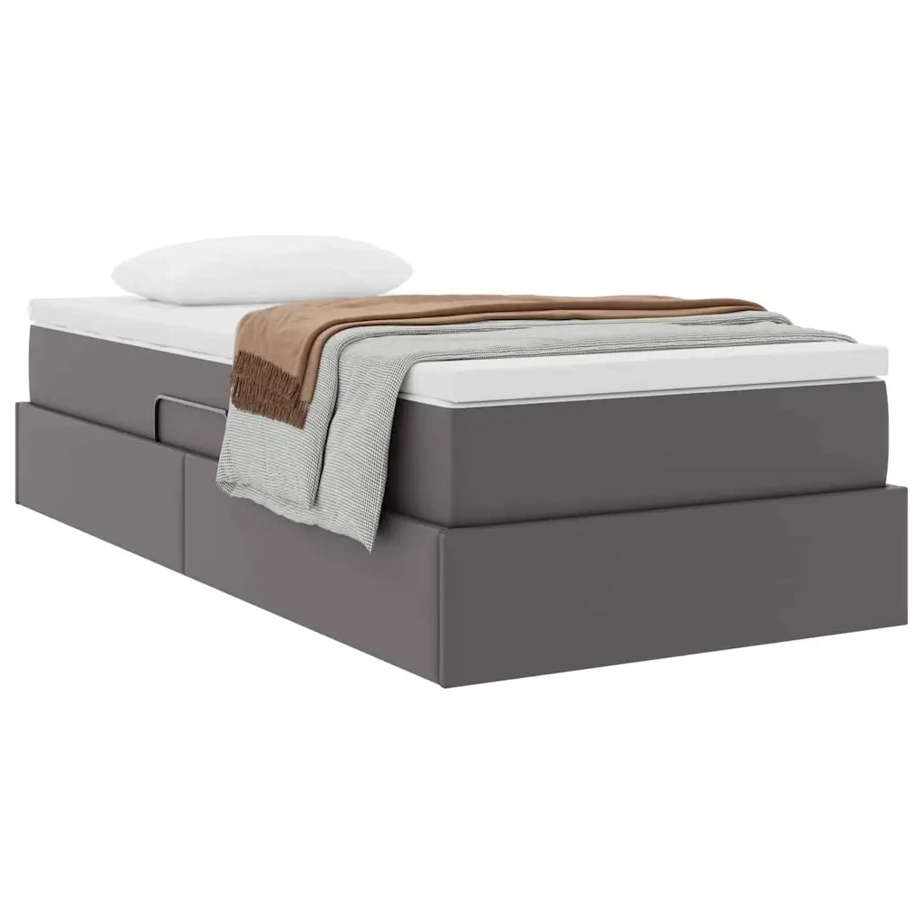 Letto con contenitore e materasso Grigio 100 x 200 cm 3370152