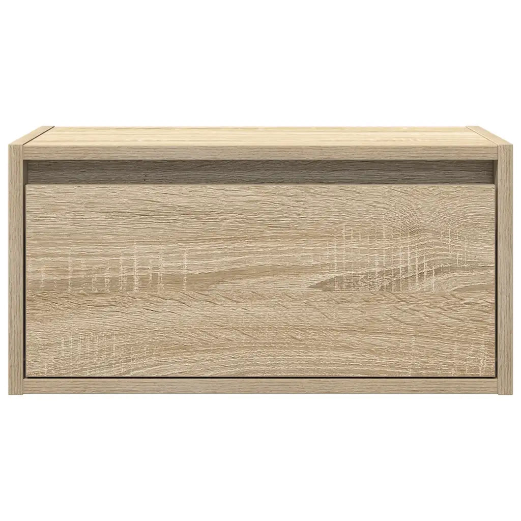 Comodino a Parete con luci LED Rovere Sonoma 860215