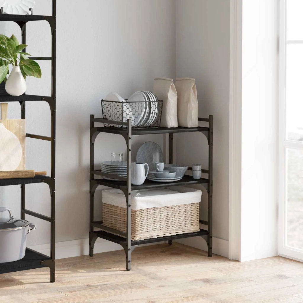 Carrello da Cucina Rovere Nero 50 x 35 x 75.5 cm 883017
