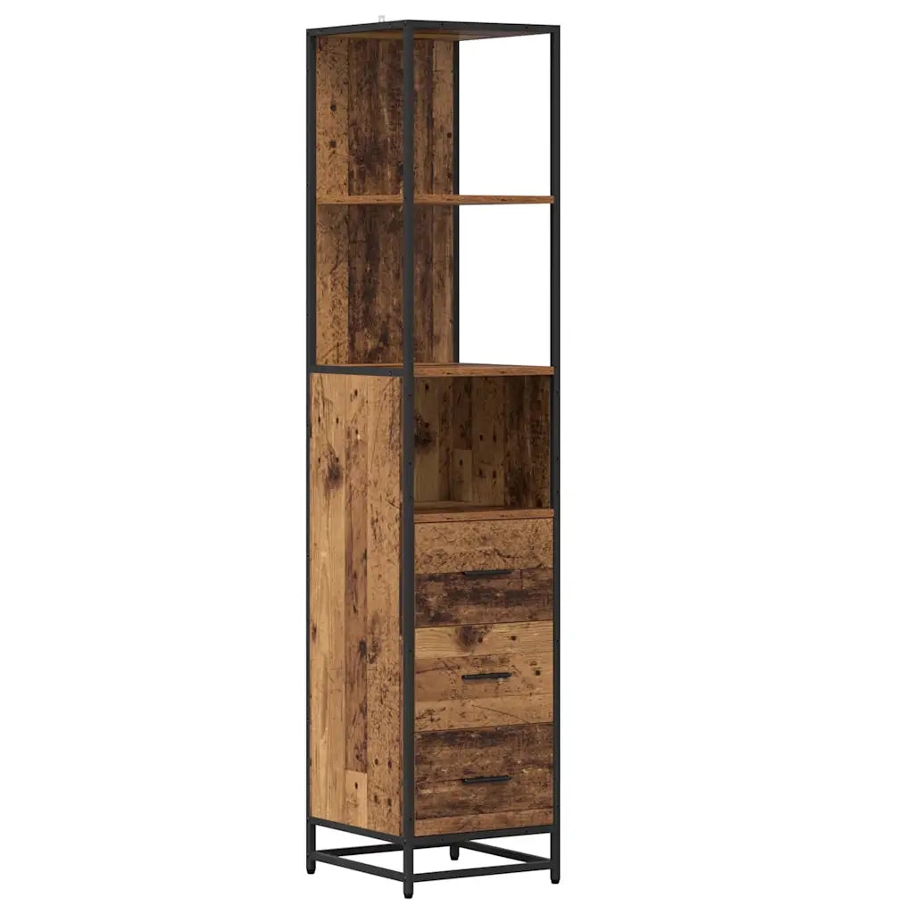 Set di mobili per il bagno con cassetto 4 pcs Legno vecchio