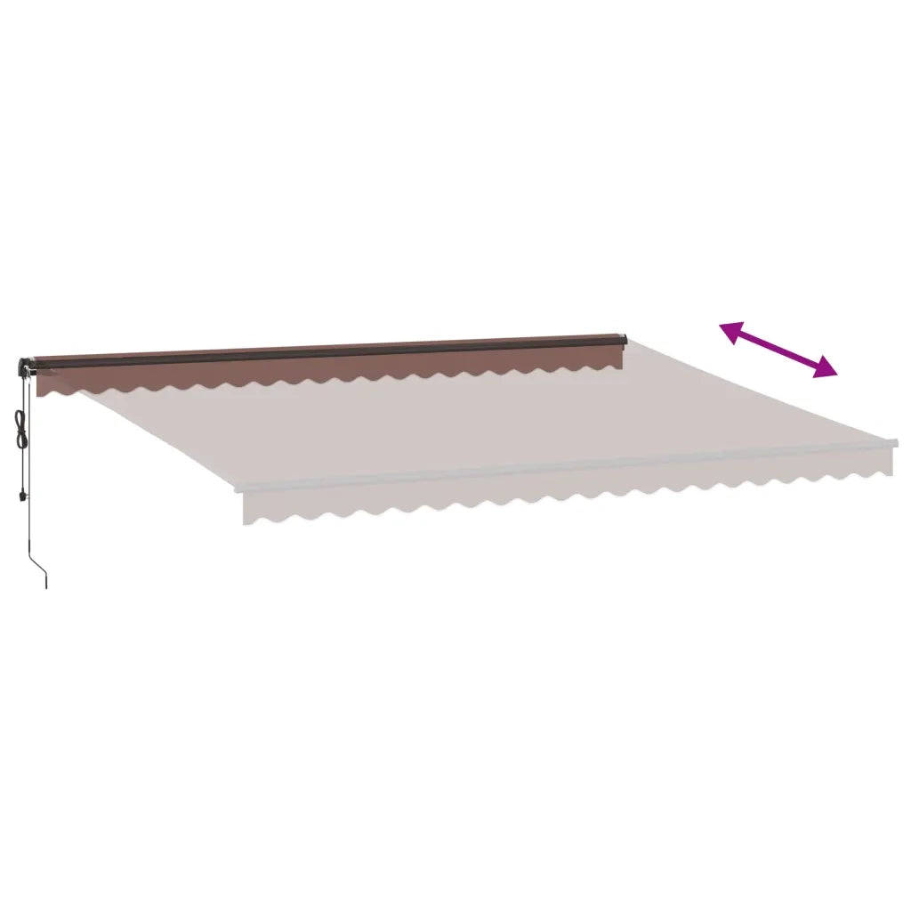 Tenda da Sole Retrattile Automatica con LED Marrone 500x350 cm 3215414