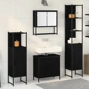 Set di mobili per il bagno 4 pcs Nero Legno multistrato 3334414