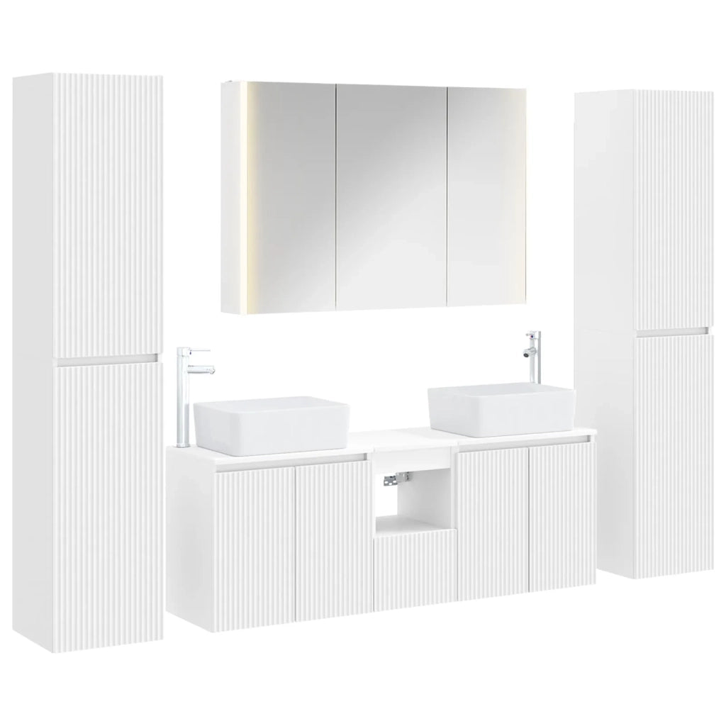 Set di mobili per il bagno 6 pcs Bianco 3407231