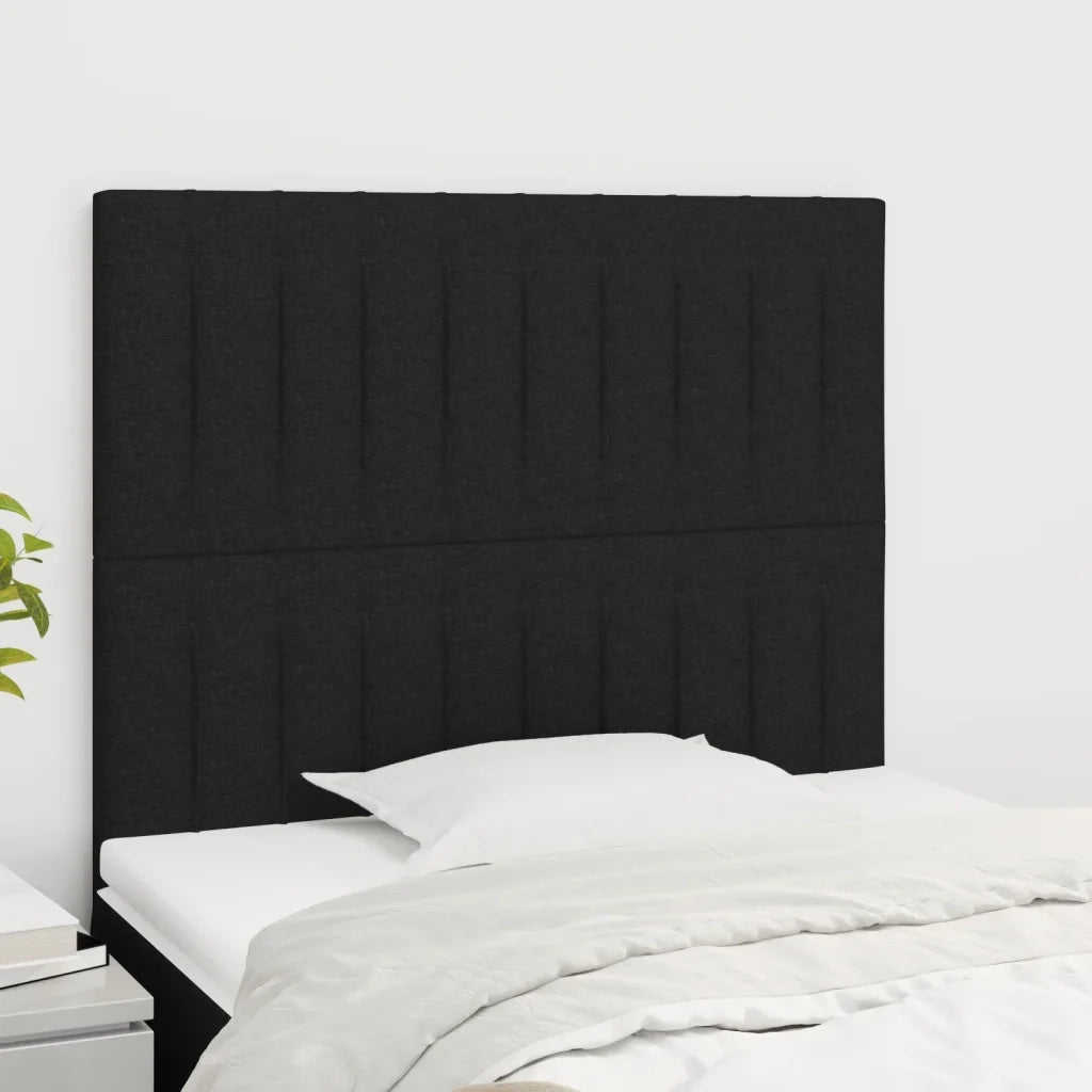 Testiera-Testata-Testiera Decorativa Nera 90x5x118/128 cm Tessuto 992541