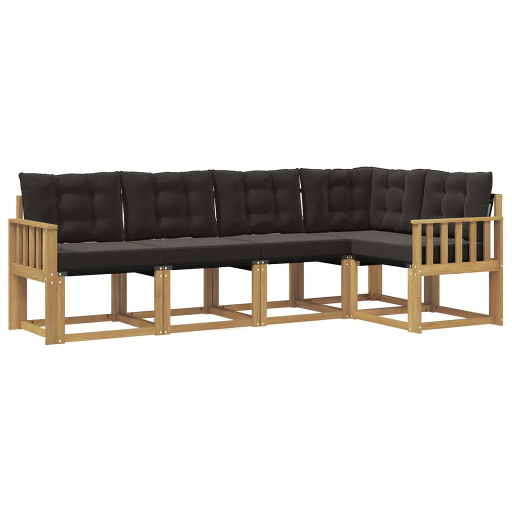Set di divani da esterno 5 pz Bianco e Nero 3389474