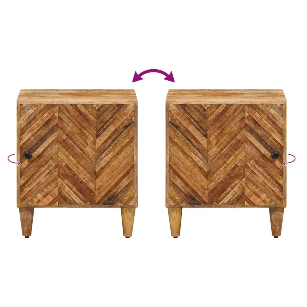 Comodino | Armadio da Notte | Mobiletto da notte Marrone 40 x 33,5 x 46 cm Legno di mango massello