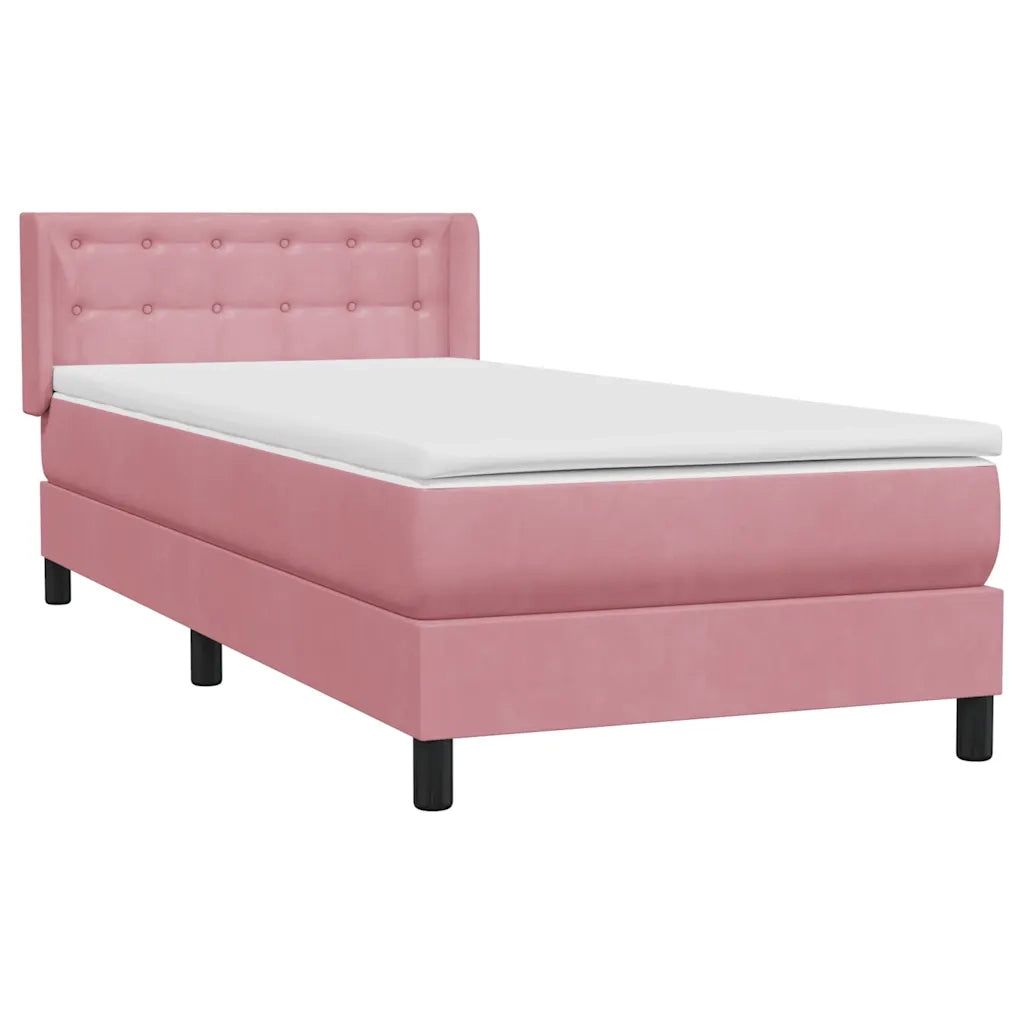 Giroletto a Molle con Materasso Rosa 90x210 cm Velluto 3318440