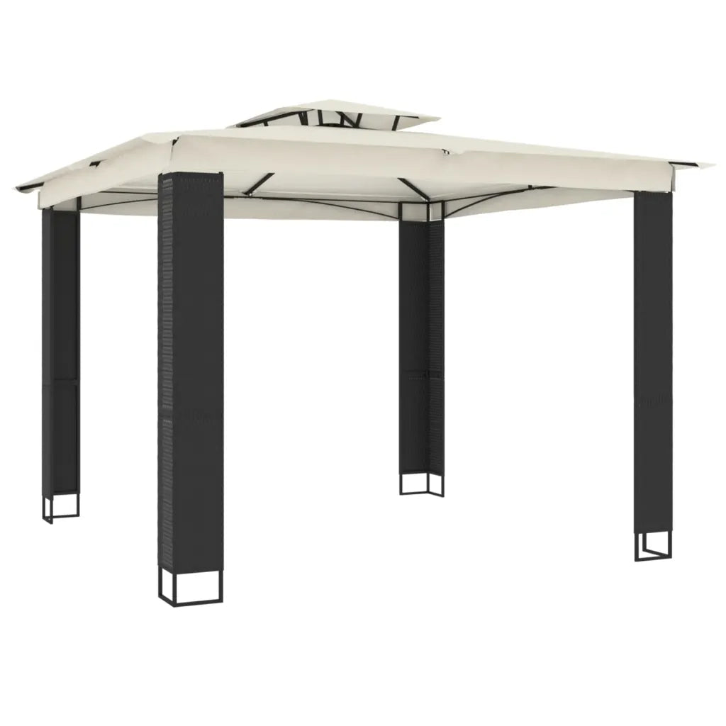 Gazebo | Pergolato con Tetto Doppio Crema 2,94x2,94 m in Acciaio