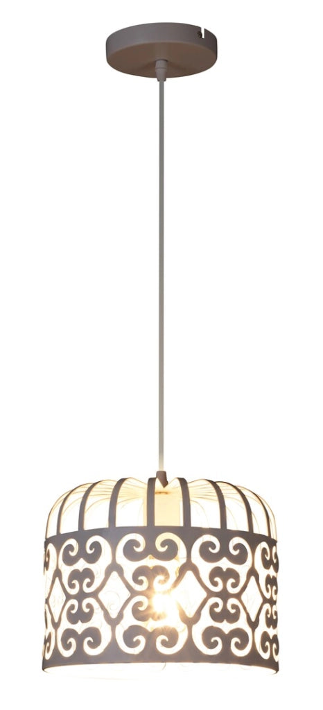 Lampada sospensione vintage Rabalux Alessandra bianca E27 Ø26cm