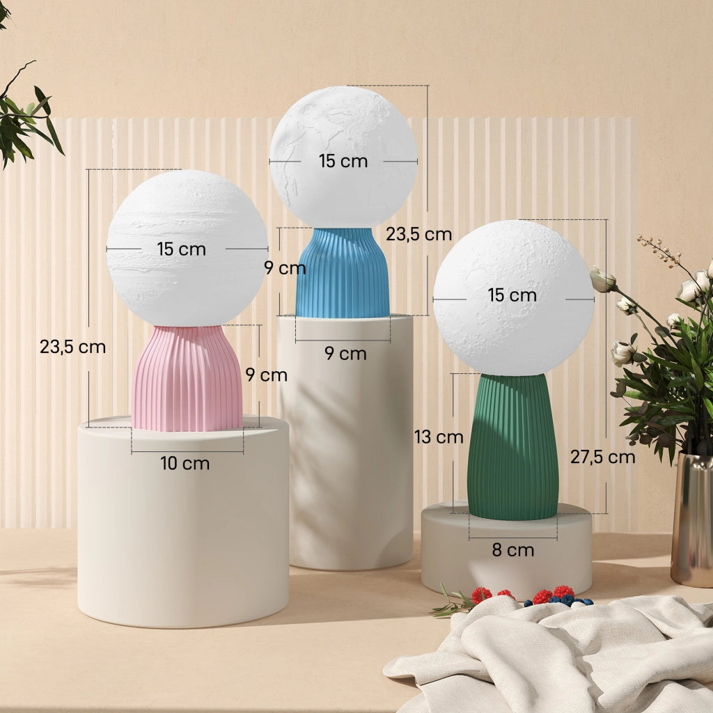 Lampada da Comodino 3D LED ¨C Minimal ¨C Bianco