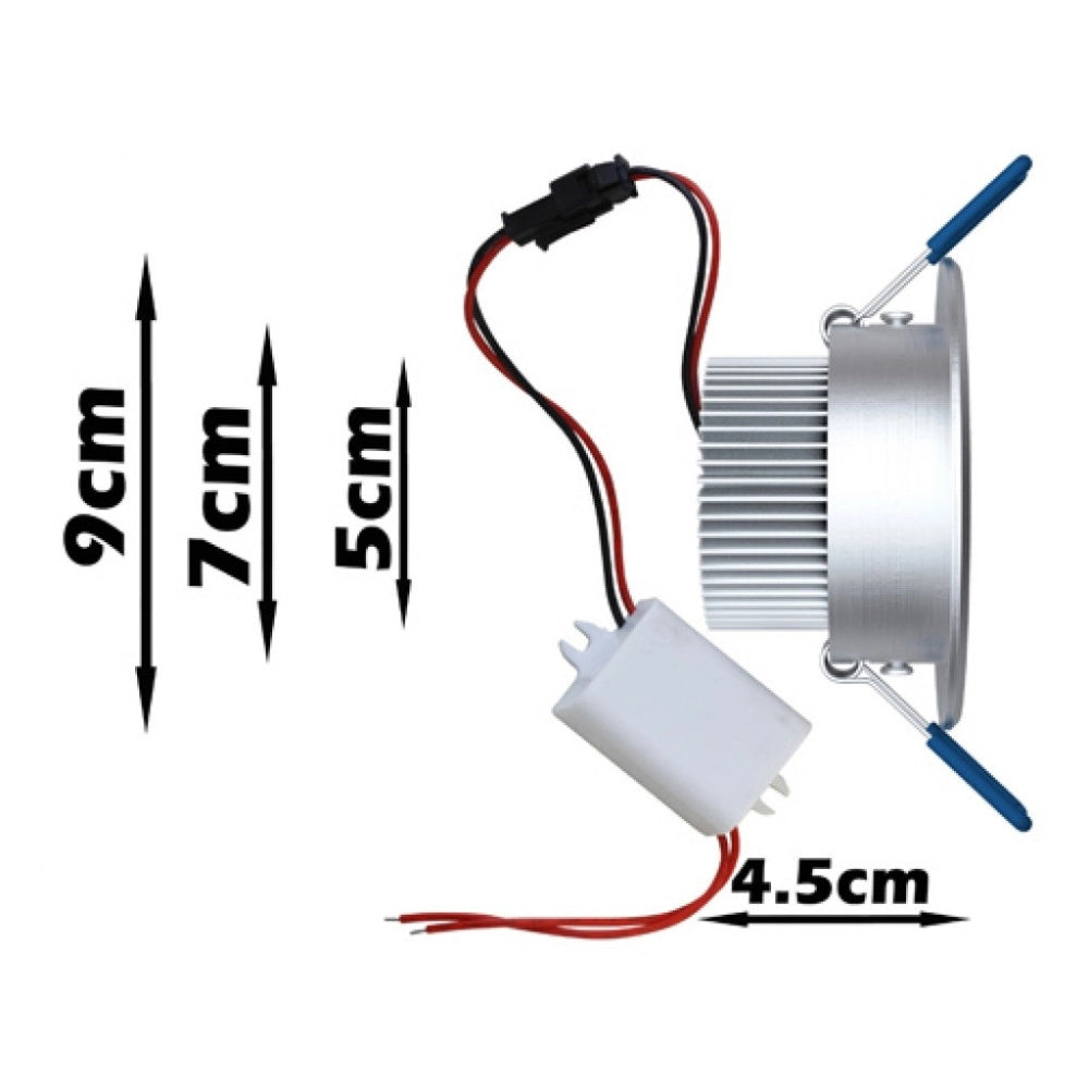 Trade Shop - Faretto Led Spot Da Incasso 3w Lampada Da Soffitto Down Light Led Freddo Caldo - -bianco Freddo      -