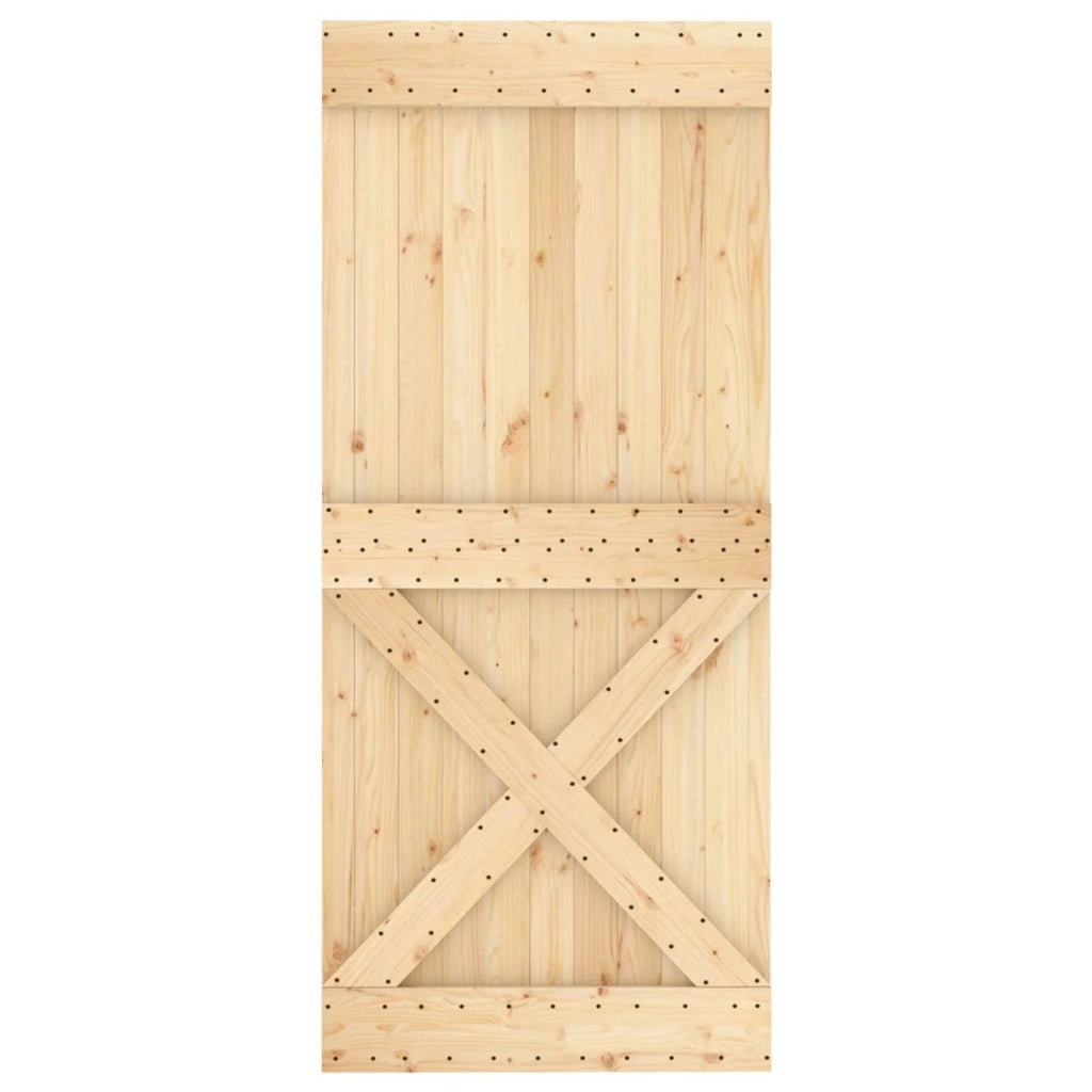Porta scorrevole Naturale e Nero 90 x 210 cm 3444926