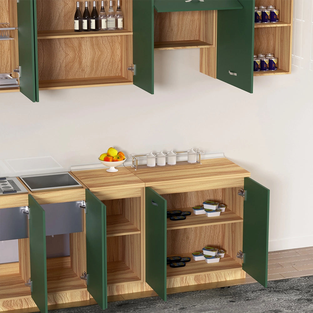 Mobile Base Cucina Componibile Minimal Colore Verde con 1 Anta e 2 Scomparti