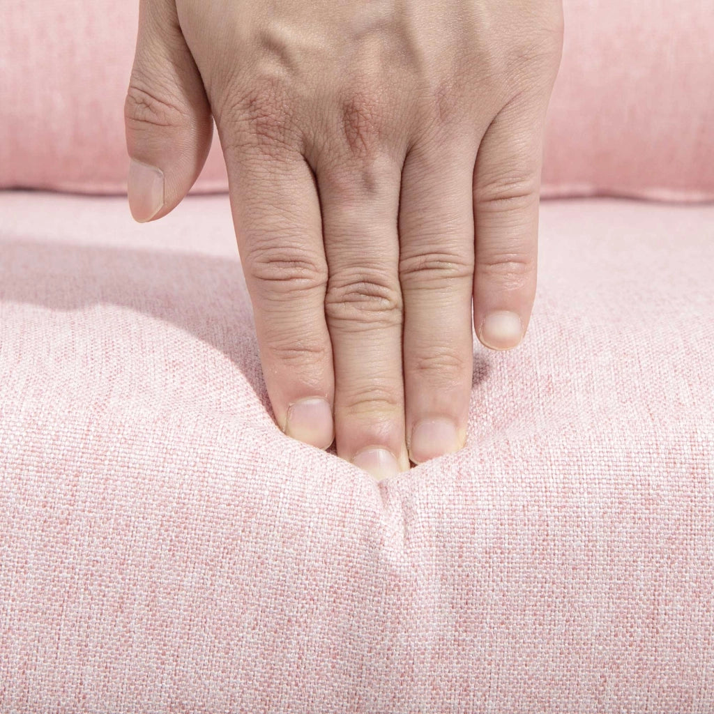 Poltrona girevole con poggiapiedi e cuscino lombare ¨C Minimal ¨C struttura in metallo, colore rosa