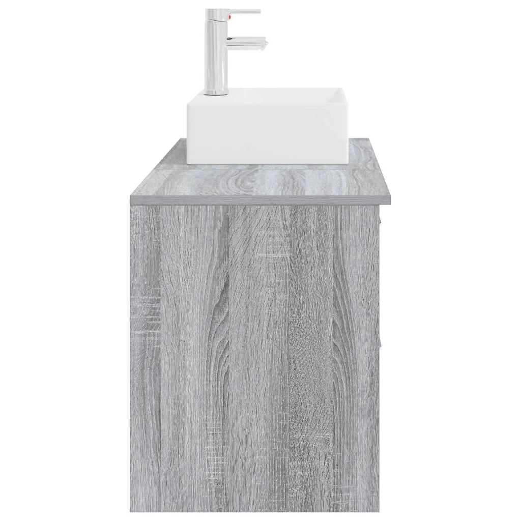 Set di mobili per il bagno 2 pz Sonoma grigio 3403893