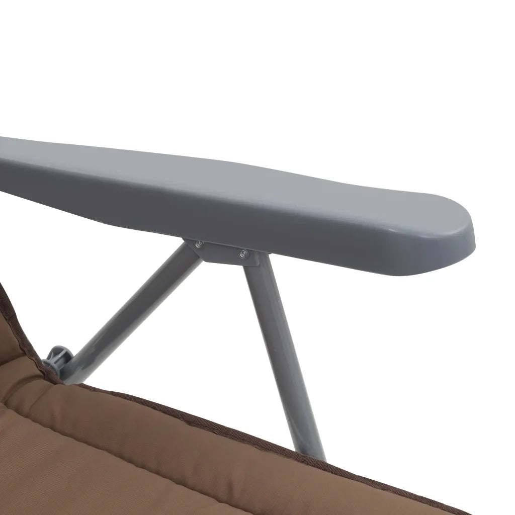 Sedie da Giardino Pieghevoli con Cuscino 2 pz Marrone 44321