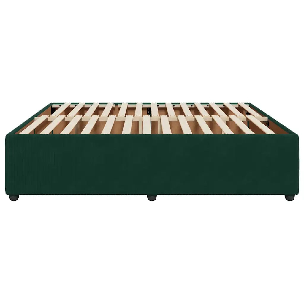 Giroletto senza Materasso Verde Scuro 200x200 cm in Velluto 3285033