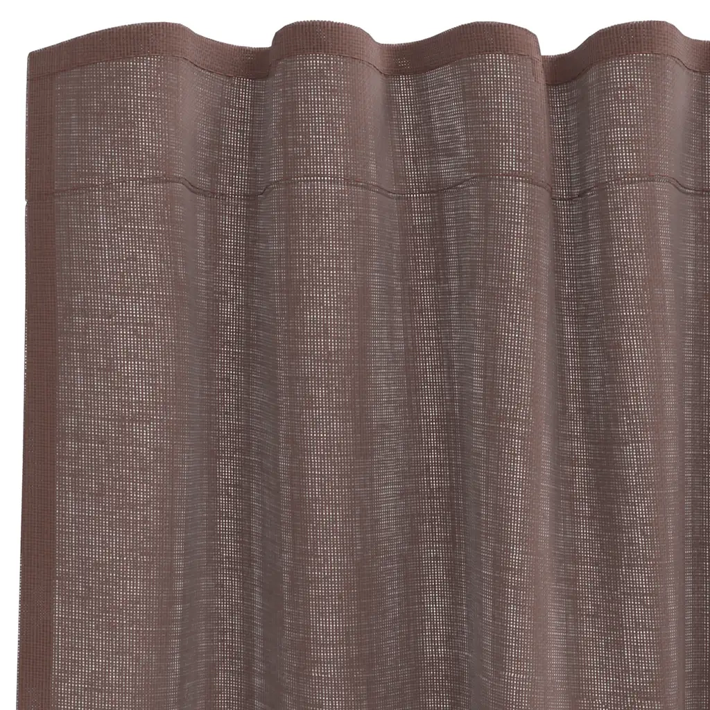 Tende in Voile con Linguetta 2 pz Marrone 4102265