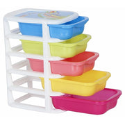 Trade Shop - Mini Scatola Di Stoccaggio Cassetto Desktop In Plastica A 5 Strati Multicolore -