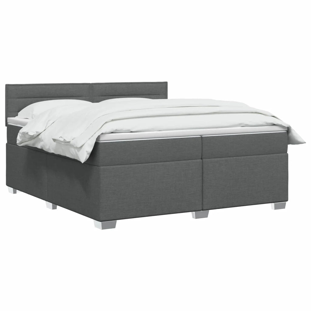 Letto box spring con materasso Grigio Scuro 200 x 200 cm 3450552