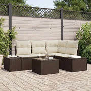 Set Divano da Giardino Marrone e Crema polyrattan 3355717