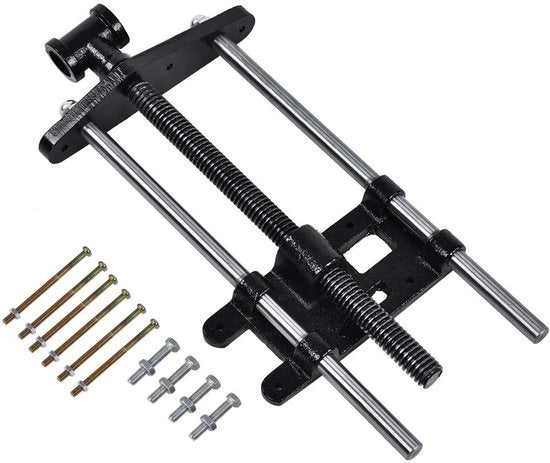 Asse da banco 10,5" - Segatrice pesante - Acciaio resistente alla ruggine - Lavorazione del legno - Lassen - Fori di fissaggio - Viti a morsa