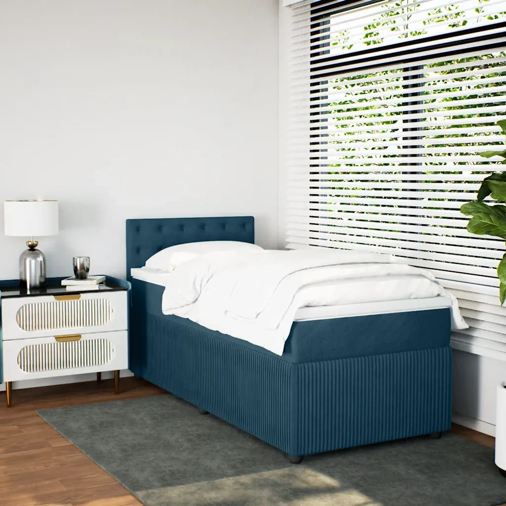 Giroletto a Molle con Materasso Blu 80x200 cm in Velluto 3287606