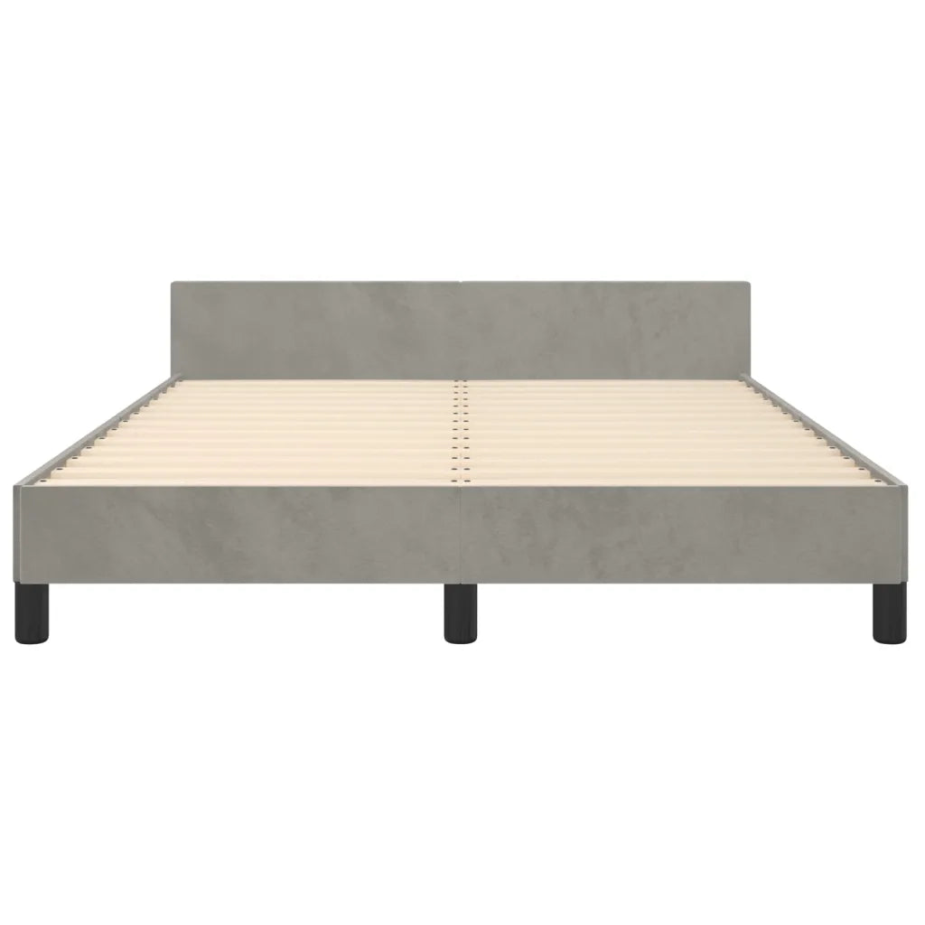 Giroletto senza Materasso-Struttura Letto Grigio Chiaro 140x190 cm Velluto 122658