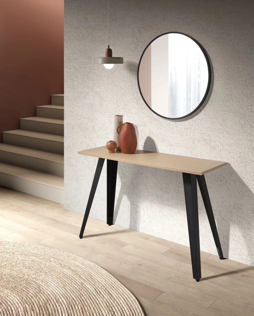 Mobile d’ingresso-console Hispanohogar effetto e metallo rovere 76×120×40