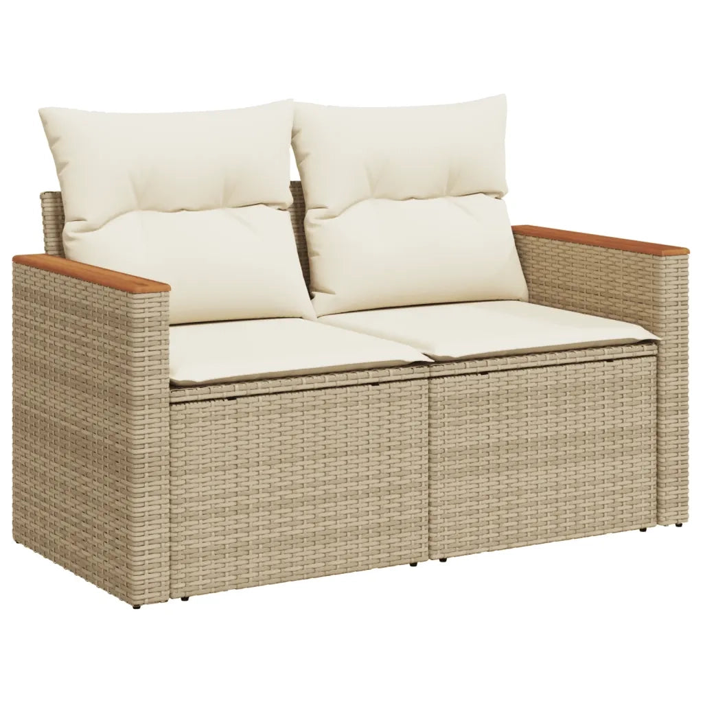 Set Divani da Giardino 12 pz con Cuscini Beige in Polyrattan 3226506