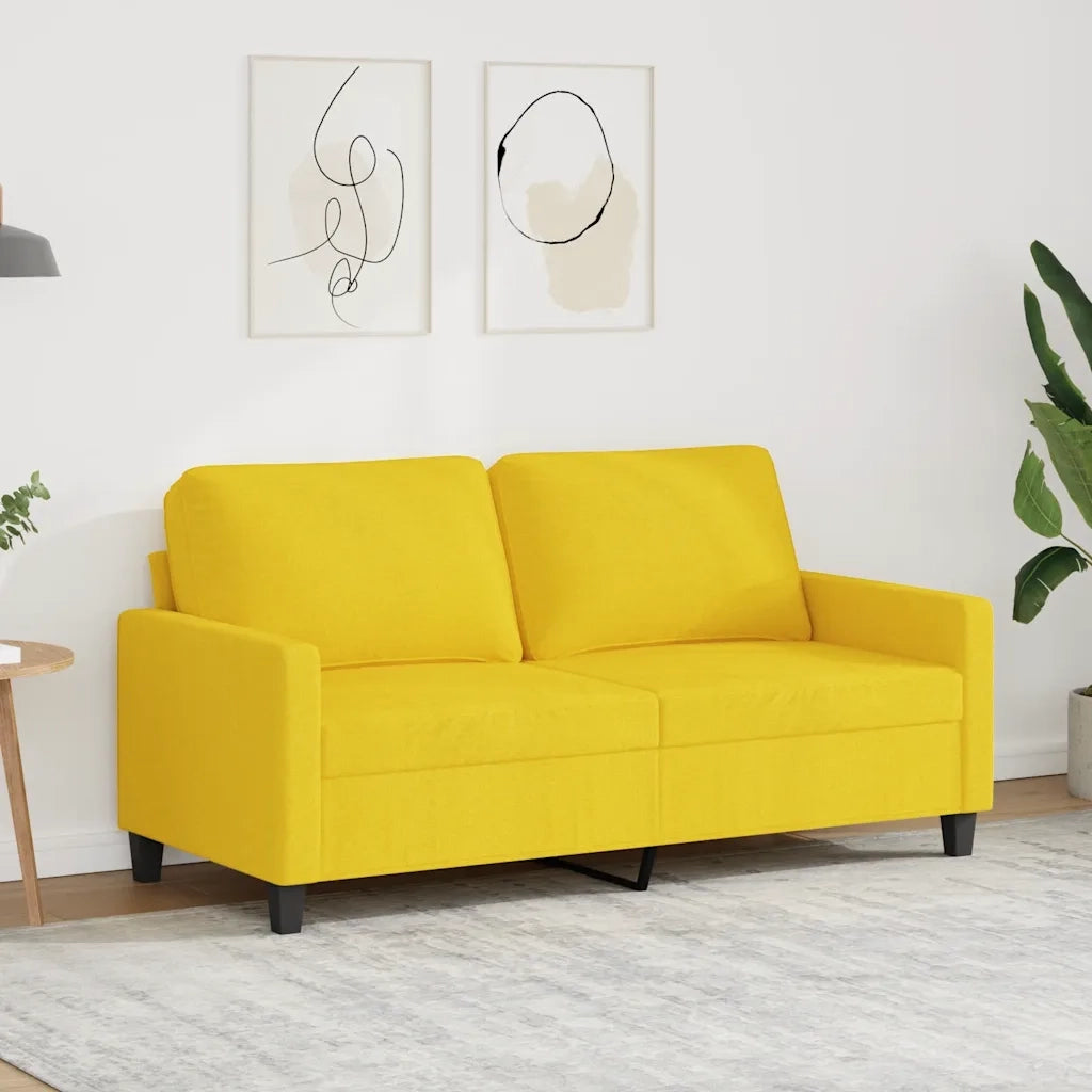 Divano a 2 Posti-Sofa 2 Posti Giallo Chiaro 140 cm in Tessuto 755088