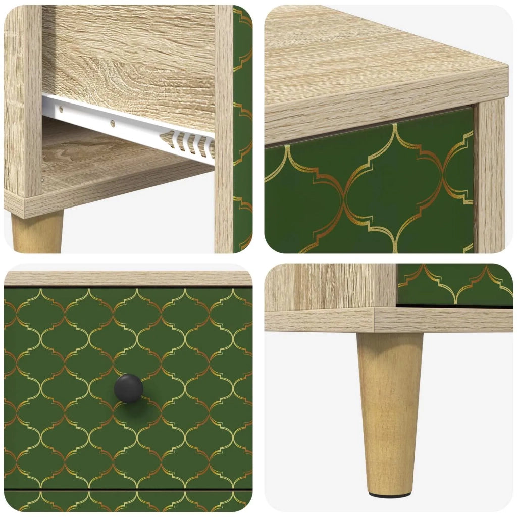 Cassettiera GELEEN Stampa geometrica smeraldo 66 x 36,5 x 75 cm 8007351