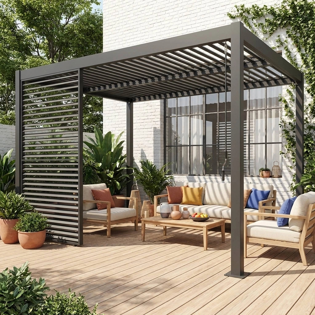 Persiana a lamelle orientabili 1.3m per pergola palace, antracite