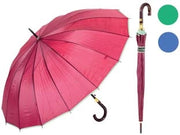 OMBRELLO LUNGO AUTOMATICO 16 STECCHE MOD. DONNA- - colori assortiti - 3 pezzi