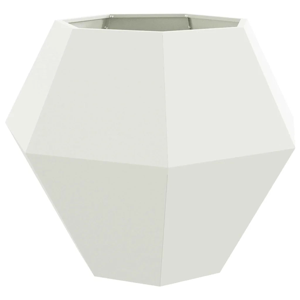 Fioriera 2 pcs Bianco 100 x 100 x 80 cm Acciaio