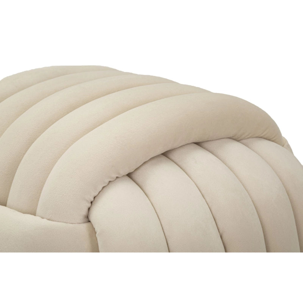 Pouf Gomitolo 3, Beige, Cotone, 45x45x45 cm
