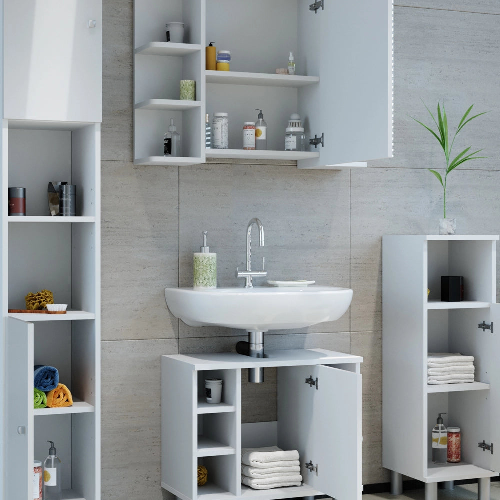 Vicco Set mobili bagno Bianco lucido 4 parti