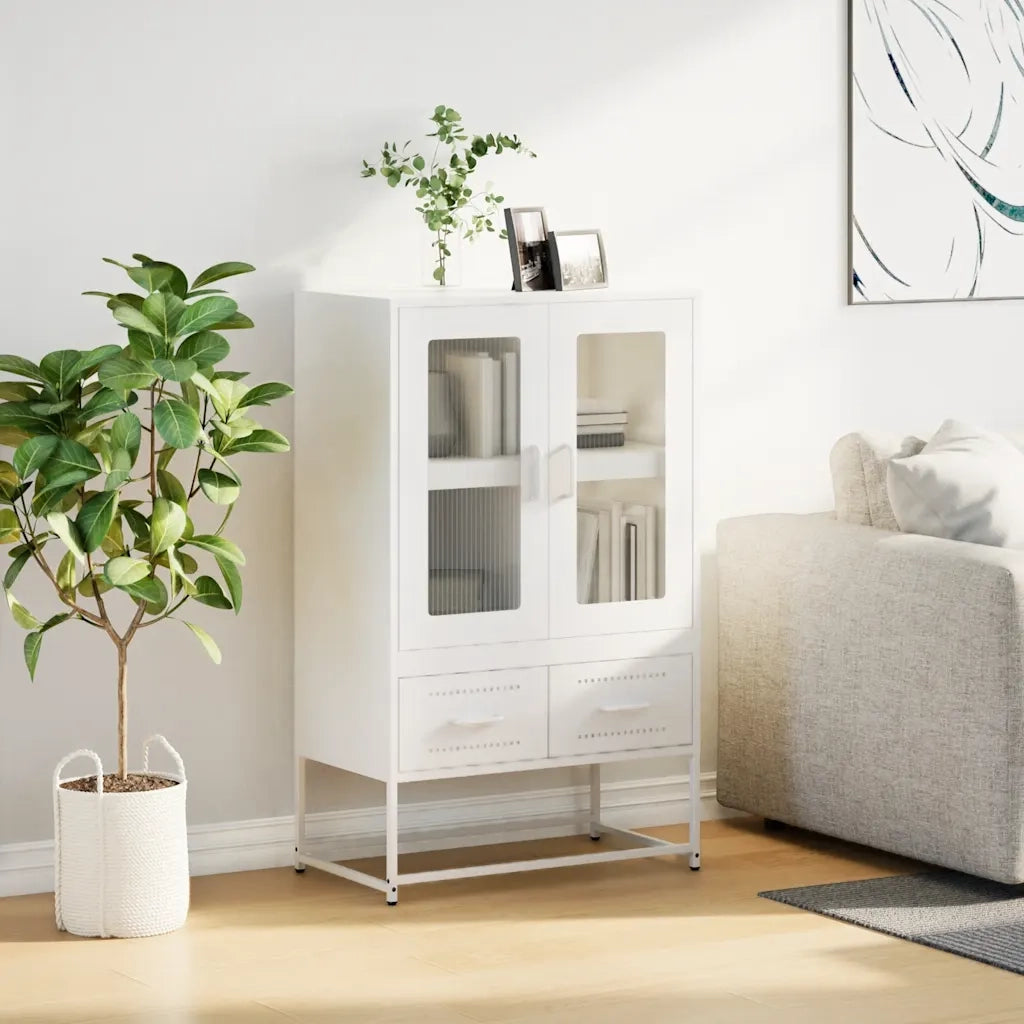 Credenza-Buffet-Armadio da cucina Bianca 68x39x111,5 cm Acciaio