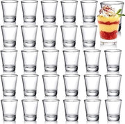 30 pezzi di bicchieri da shot in vetro pesante 60 ml con base rotonda e cristallini per bevande