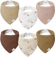 Slabbetje per Bambino in Muslin 100% Cotone (6-pack, Arcobaleno)
