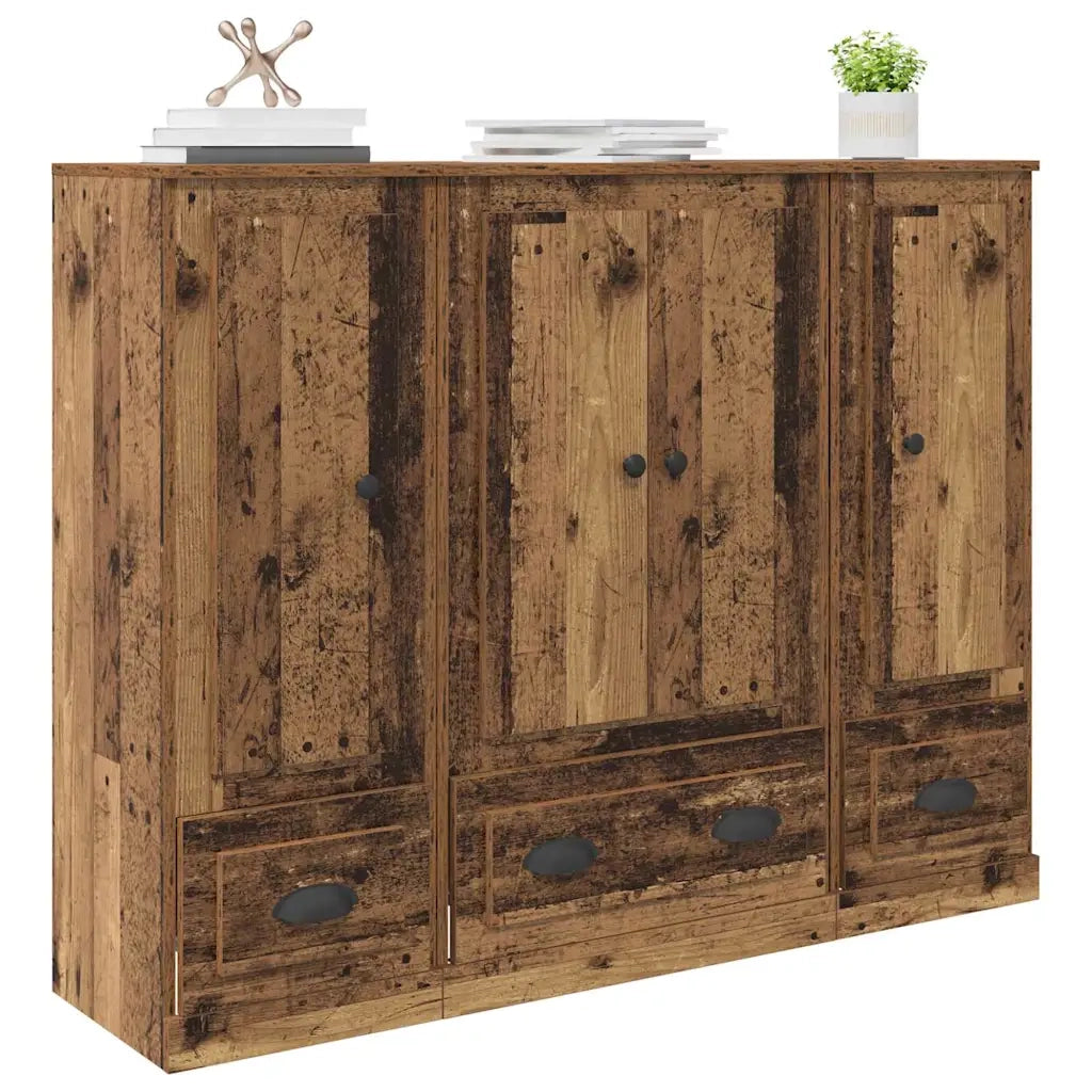 Credenza con cassetto 3 pcs Legno vecchio Legno multistrato 3402671
