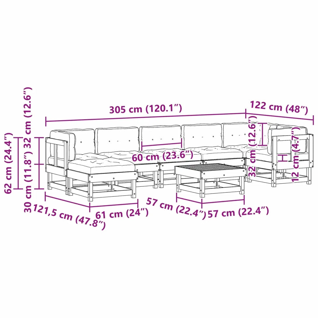Set Lounge da Giardino 8 pcs Marrone Cerato 3418069