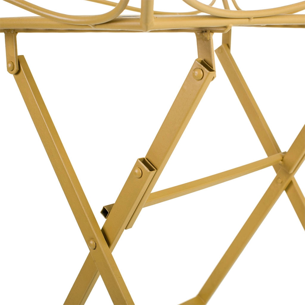 Tavolino in metallo giallo 60x40x58h