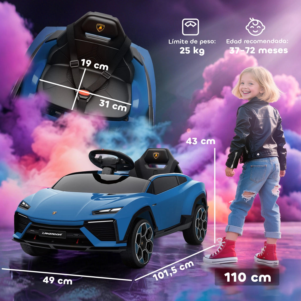 Auto elettrica per bambini ¨C zephmum ¨C Blu, 12V, telecomando