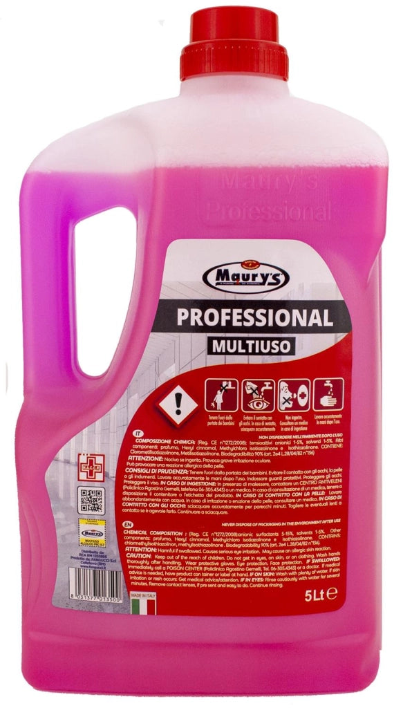 15LT MAURY'S PROFESSIONAL DETERGENTE PAVIMENTI ASCIUTTO RAPIDO IN CONF. DA 3X5LT